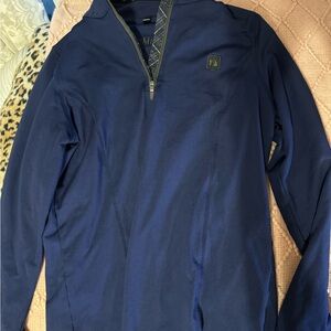 Romfh Midnight Blue Fleece quarter zip Pullover with thumb holes Small